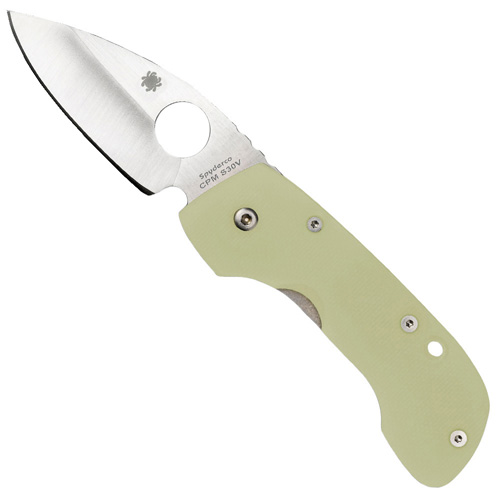 Spyderco Leafstorm Titanium G-10 Overlay Plain Edge Folding Knife