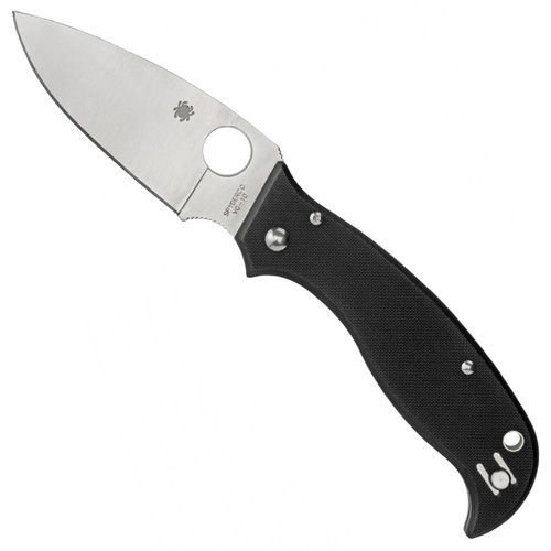 Spyderco Superleaf Black G-10 Plain Edge Folding Knife