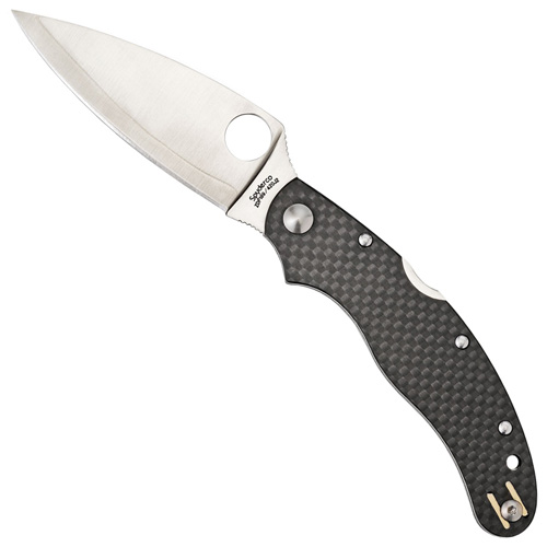 Spyderco Caly-3.5 Leaf-Shape Satin Blade Folding Knife