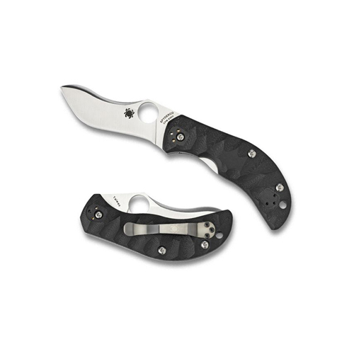 Spyderco Jens Anso Zulu Black G-10 Plain Edge Folding Knife
