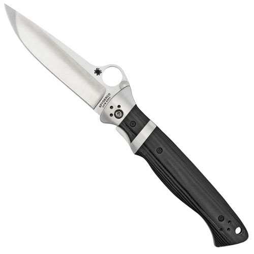 Vallotton Sub-Hilt Plain Edge Blade Folding Knife - Black
