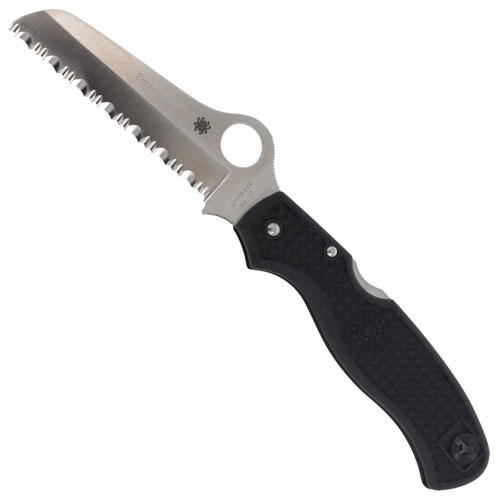 Spyderco Rescue 93Mm Black FRN Spyder Edge Folding Knife