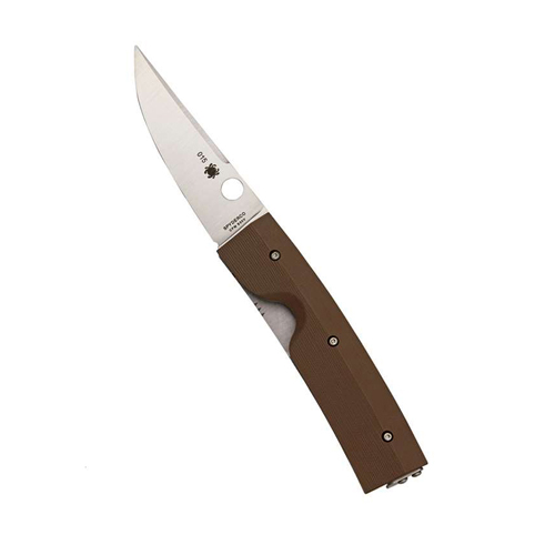 Spyderco Nilakka Brown G-10 Plain Edge Brown Folding Knife