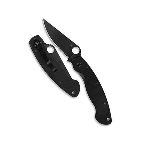 Spyderco Military Model Black G-10 Blade Combination Edge