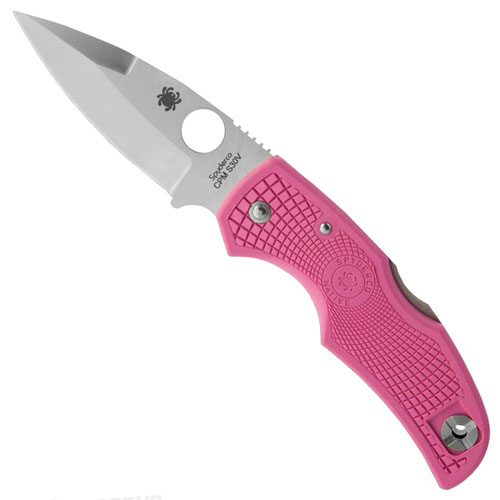 Spyderco Native Lightweight Pink FRN Plain Edge Folding Knife