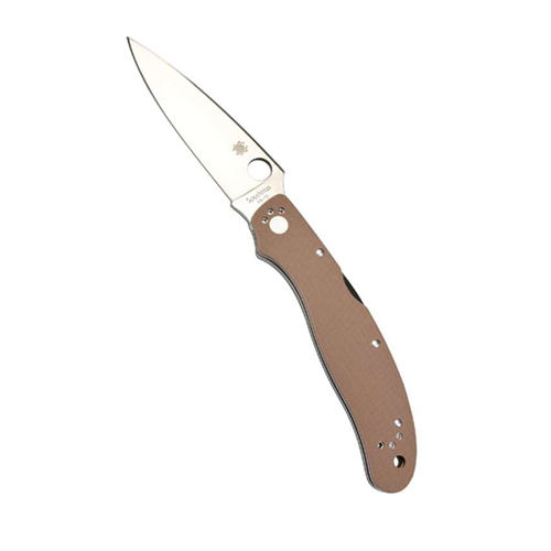 Spyderco Calypso G-10 Plain Edge Brown Folding Knife