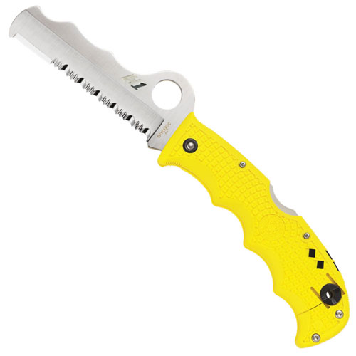 Spyderco Assist Salt Yellow FRN Handle Folding Knife