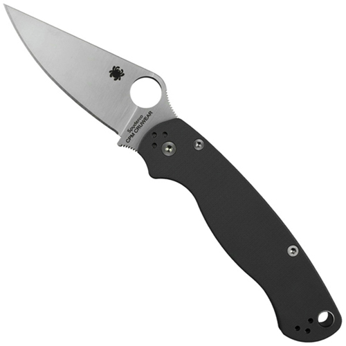 Spyderco Paramilitary2 Folding Knife Grey G10 Plain Edge