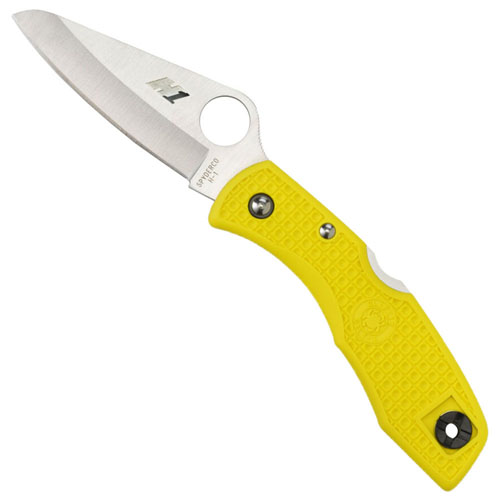 Spyderco Salt Yellow FRN H-1 Plain Edge Folding Knife