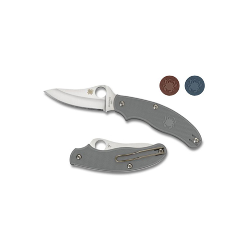 Spyderco UK Penknife Blue FRN Drop Point Combo Edge Folding Knife