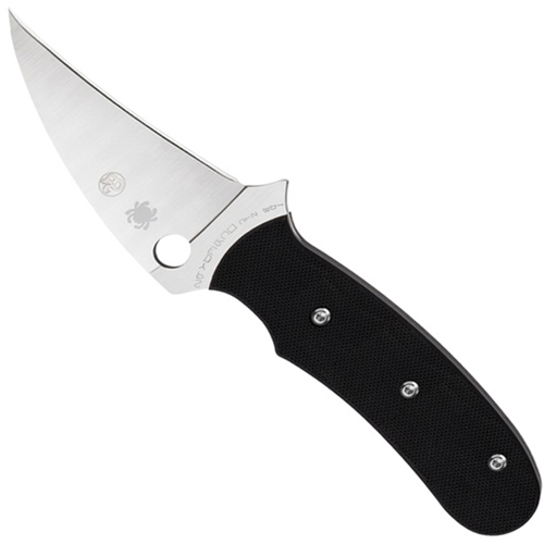 Spyderco Reverse Satin Plain Black Fixed Blade Knife