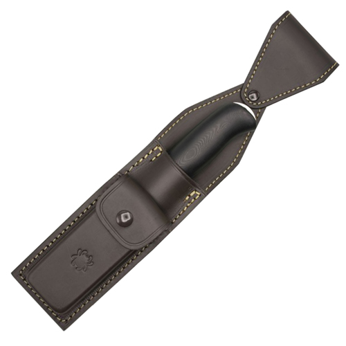 Zoomer G-10 Handle Fixed Knife w/ Leather Sheath