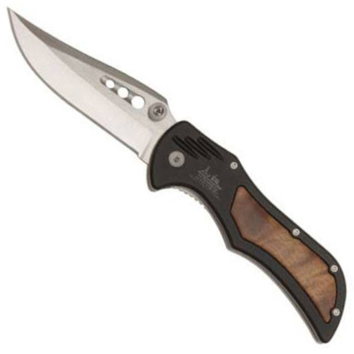 Gil Hibben Tailwind Burlwood Inlays Handle Folder Blade Knife