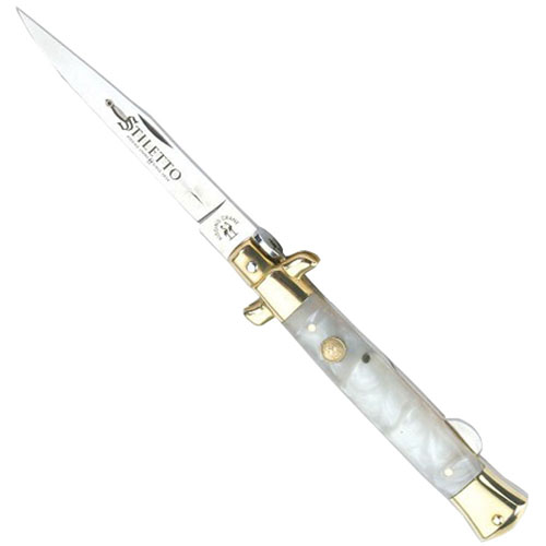 United Cutlery Kissing Crane Mother of Pearl Stiletto Folding Knife