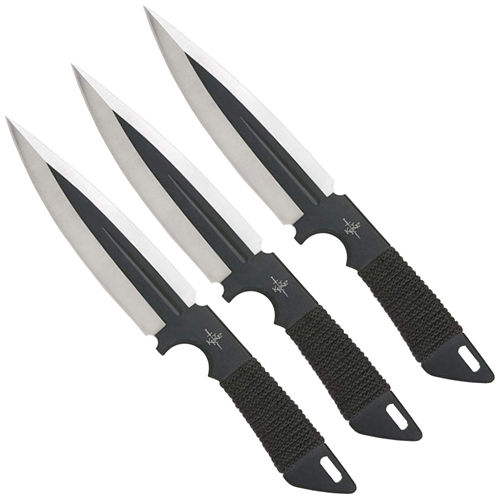 Kit Rae Black Jet Large Thrower Knife 3 Pcs Set 