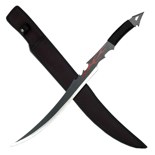 MCHK1482 Red Flame Design Blade Fantasy Sword with Nylon Sheath