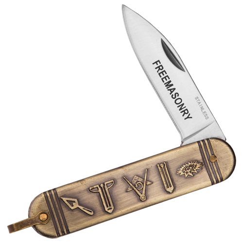 Freemasonry Antique 6 Inch Folding Knife