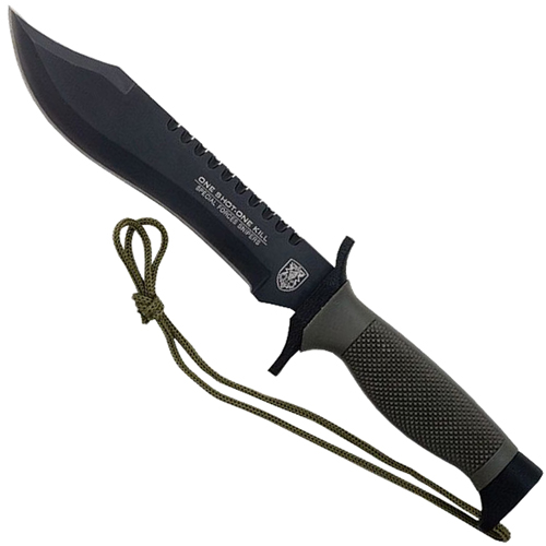 United Cutlery One Shot One Kill Survival Bowie Knife with Hard Plastic Sheath