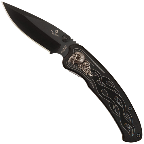 United Cutlery Tailwind Nova Skull Straight Edge Folder Blade Knife