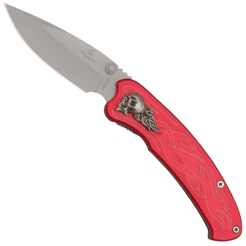 United Cutlery Tailwind Nova Skull Straight Edge Folder Knife - Red