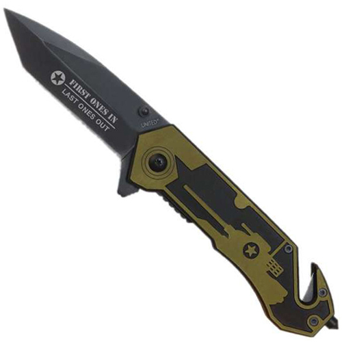 United Cutlery Green First Ones In Aluminum Handle Folding Knife