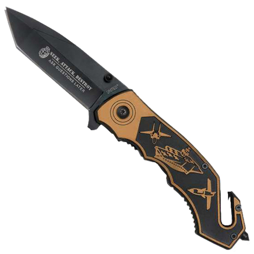 United Cutlery Silent Attack Brown Handle Folding Knife