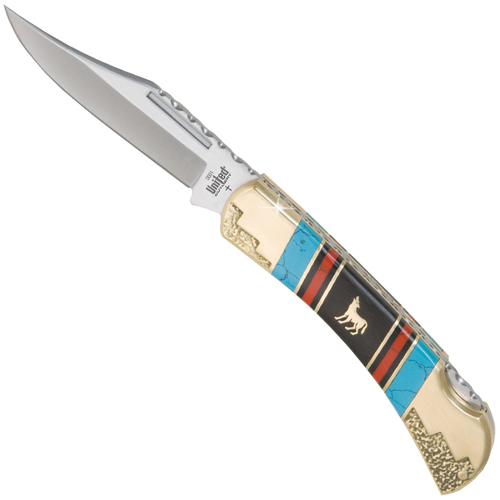 United Cutlery Frontier Collection Howling Wolf Lockback Folder Knife