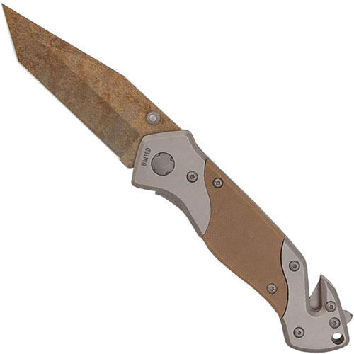 United Cutlery Desert Camo Rescue Folding Blade Knife