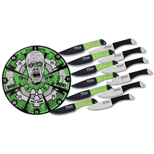 Zombie Getaway Neon Target And Throwing Knife Set