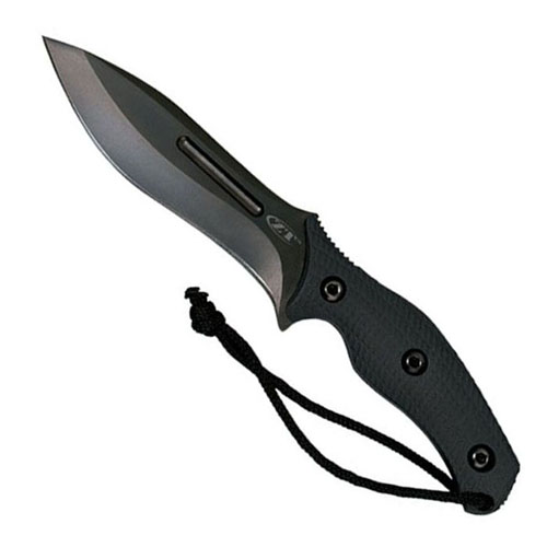ZT Matte Black 5-3/4 Inch Es Fixed Blade Military Knife