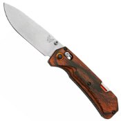 Benchmade Folding Knife Grizzly Creed w/ Stabilized Wood Handle