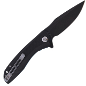 Baklash Folding Knife - Black G10 Handle - Blue S/S Liner