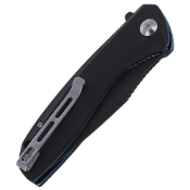 Baklash Folding Knife - Black G10 Handle - Blue S/S Liner