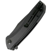 Baklash Folding Knife - Twill Carbon Fiber Overlay on Black G10 Handle