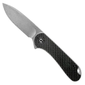 Elementum Folding Knife - Twill Carbon Fiber Overlay On Black G10 Handle