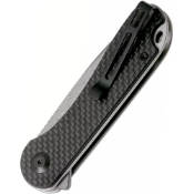 Elementum Folding Knife - Twill Carbon Fiber Overlay On Black G10 Handle