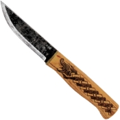 Norse Dragon Fixed Blade Knife with hickory handle. Tradition meets modernity. Available at Mrknife.com.