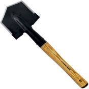 Wilderness Survival Shovel with hickory handle. An essential tool for survival. Available at Mrknife.com.