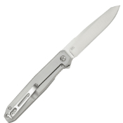 Facet Assisted Folding Knife w Frame Lock - Stainless Steel