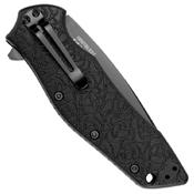 Kuro Tanto Style Half Serrated Folding Blade Knife