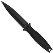 Secret Agent Black-Oxide Coated Dagger Style Fixed Blade Knife