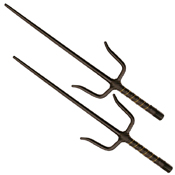 MC-2311 Leather Wrapped Handle Two Pcs Sai Set