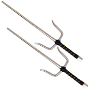 MC-2311 Leather Wrapped Handle Two Pcs Sai Set