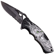 Dark Side Blades A001BGY Aluminum Handle Folding Blade knife