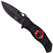 Dark Side Stamped Skull Handle 4.75 Inch Folding Knife