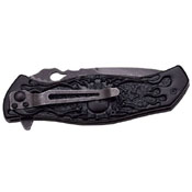 Dark Side Stamped Skull Handle 4.75 Inch Folding Knife