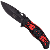 Dark Side Stamped Skull Handle 4.75 Inch Folding Knife