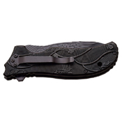 Dark Side Stainless Steel Folding Knife with Dragon Art