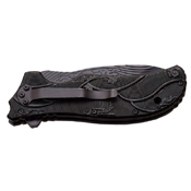 Dark Side Stainless Steel Folding Knife with Dragon Art