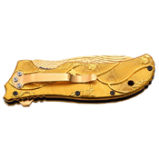 Dark Side Stainless Steel Folding Knife with Dragon Art